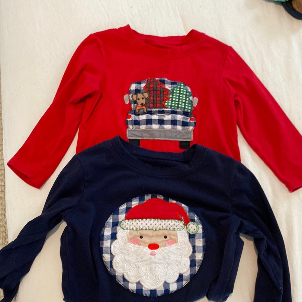 2 long sleeve appliqué shirts